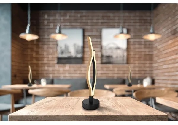 Globo 67206TW - Lampada da tavolo LED GERONIMO LED/12W/230V nero/marrone