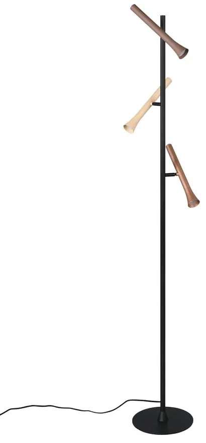 Lampada da terra a LED nera con paralume in metallo (altezza 150 cm) Fiato - Trio