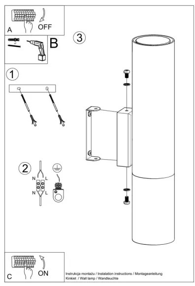 Sollux SL.0938 - Applique LOOPEZ 2xGU10/10W/230V nero/cromo