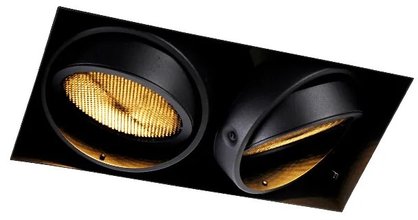 Faretto incasso nero GU10 AR111 senza cornice 2 luci - Oneon Honey