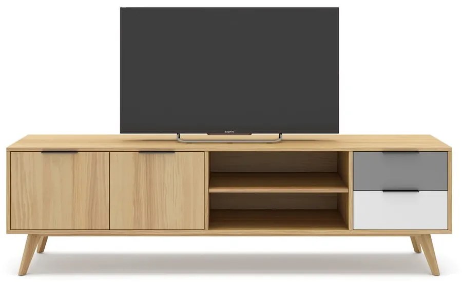 Tavolo TV in legno di pino di colore naturale 180x53 cm Elfa - Marckeric