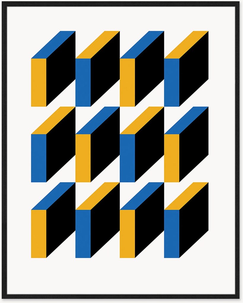 Stampa digitale incorniciata Bauhaus Abstract Squares
