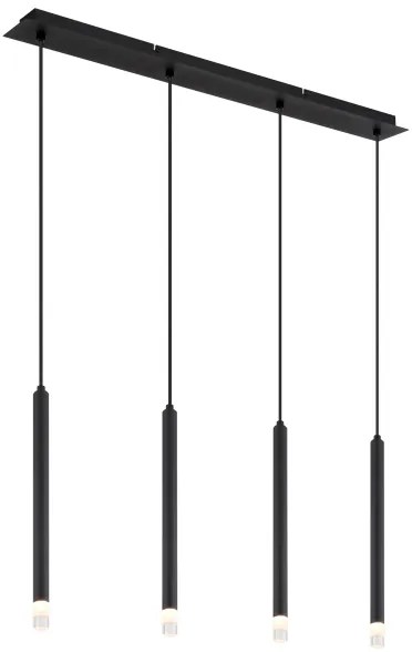 Globo 15629-4 - Lampadario a sospensione con filo BLAKE 4xG9/4W/230V nero