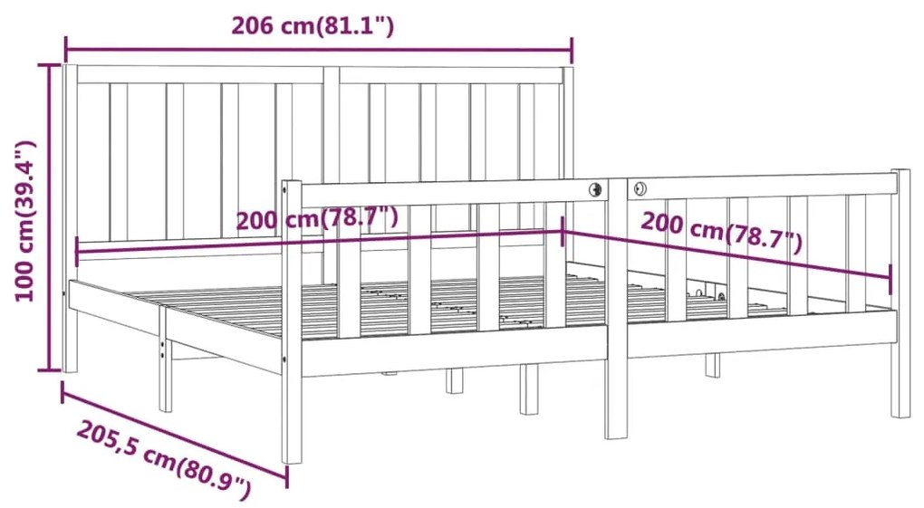 Giroletto Grigio in Legno Massello 200x200 cm