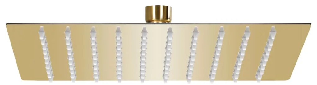 Testa Doccia A Pioggia İn Acciaio Inox 20x20cm Quadrata Oro /