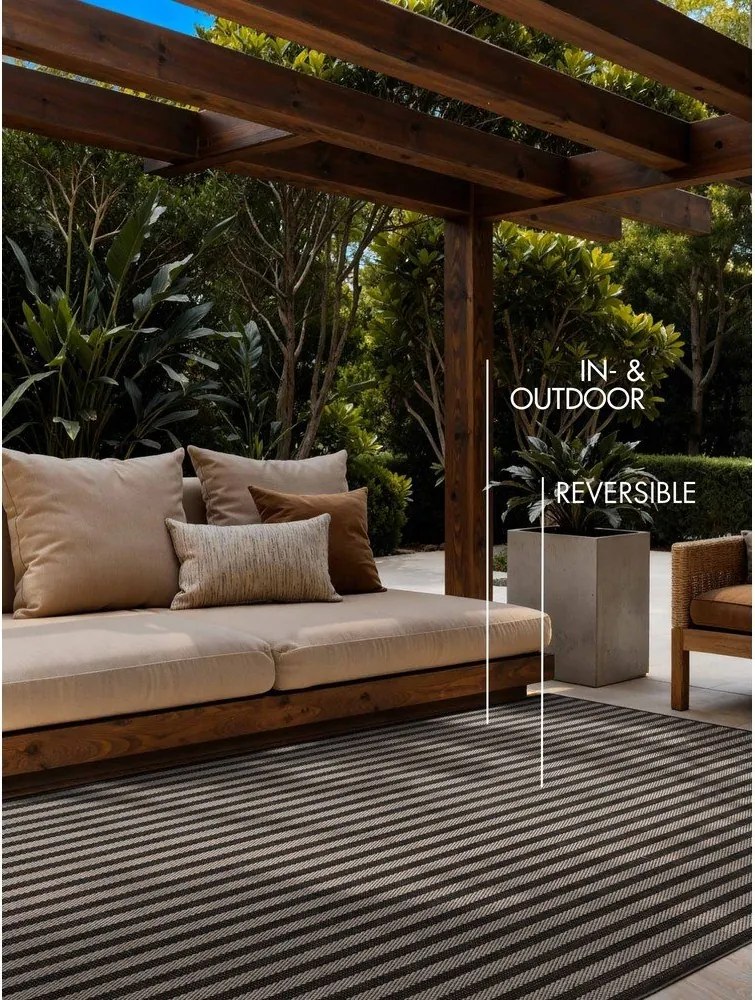 Tappeto da interno/esterno nero/color crema 160x230 cm Haringey Linley – Ted Baker