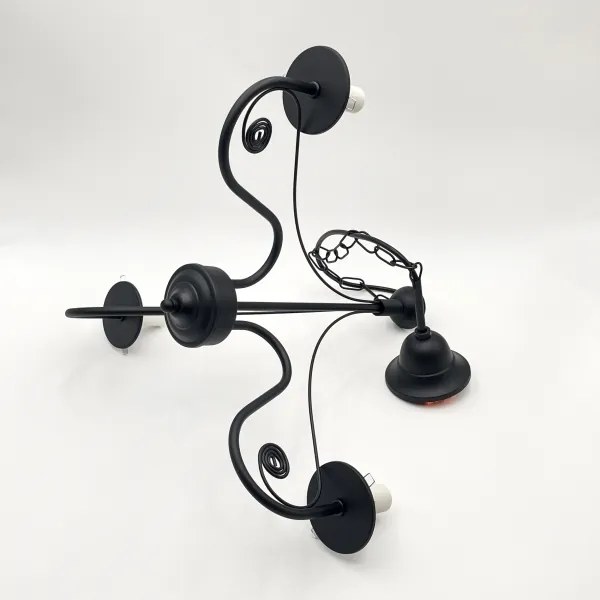 Brilagi - LED Lampadario a sospensione con catena COTTAGE 3xE14/40W/230V nero/bianco