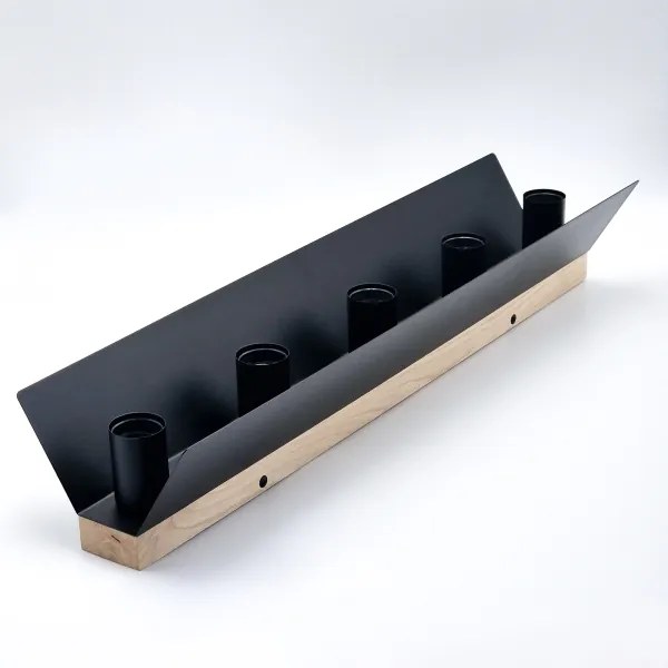 Plafoniera ESME 5xE27/15W/230V nero/quercia