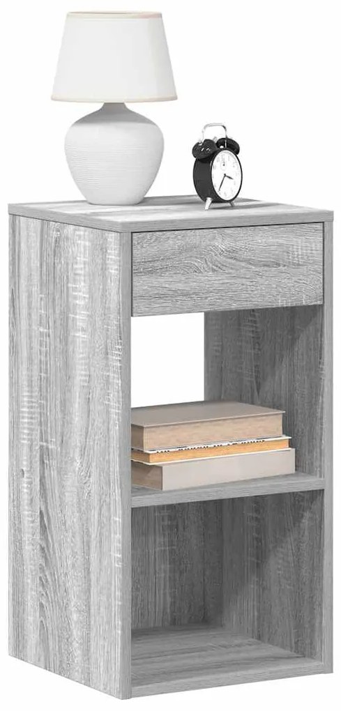 Comodino Con Cassetto Grigio Sonoma 35x34x66,5 Cm /
