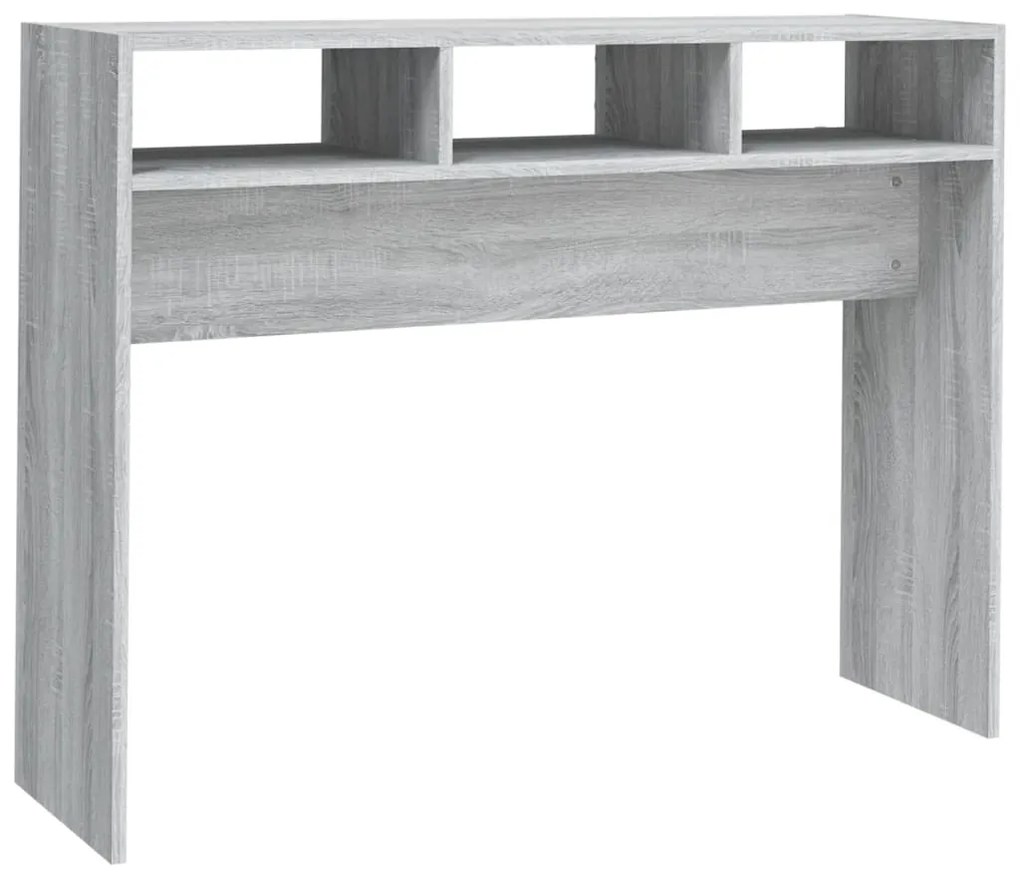 Tavolino consolle grigio sonoma 105x30x80 cm legno multistrato