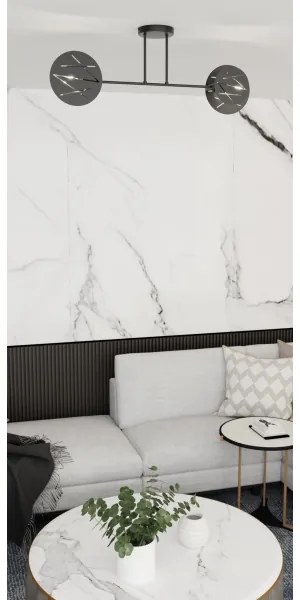 Lampadario a sospensione con supporto rigido FRICK 2xE27/15W/230V nero