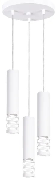 Sollux SL.1694 - Lampadario a sospensione con filo LIRO 3xGU10/10W/230V bianco