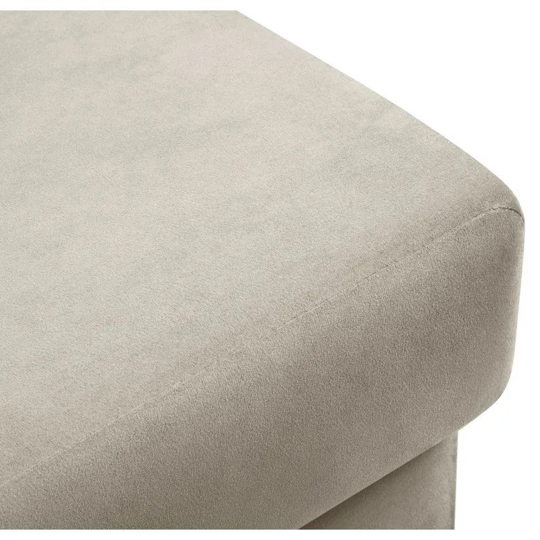 Poggiapiedi beige con rivestimento in velluto Kyoto – Cosmopolitan Design