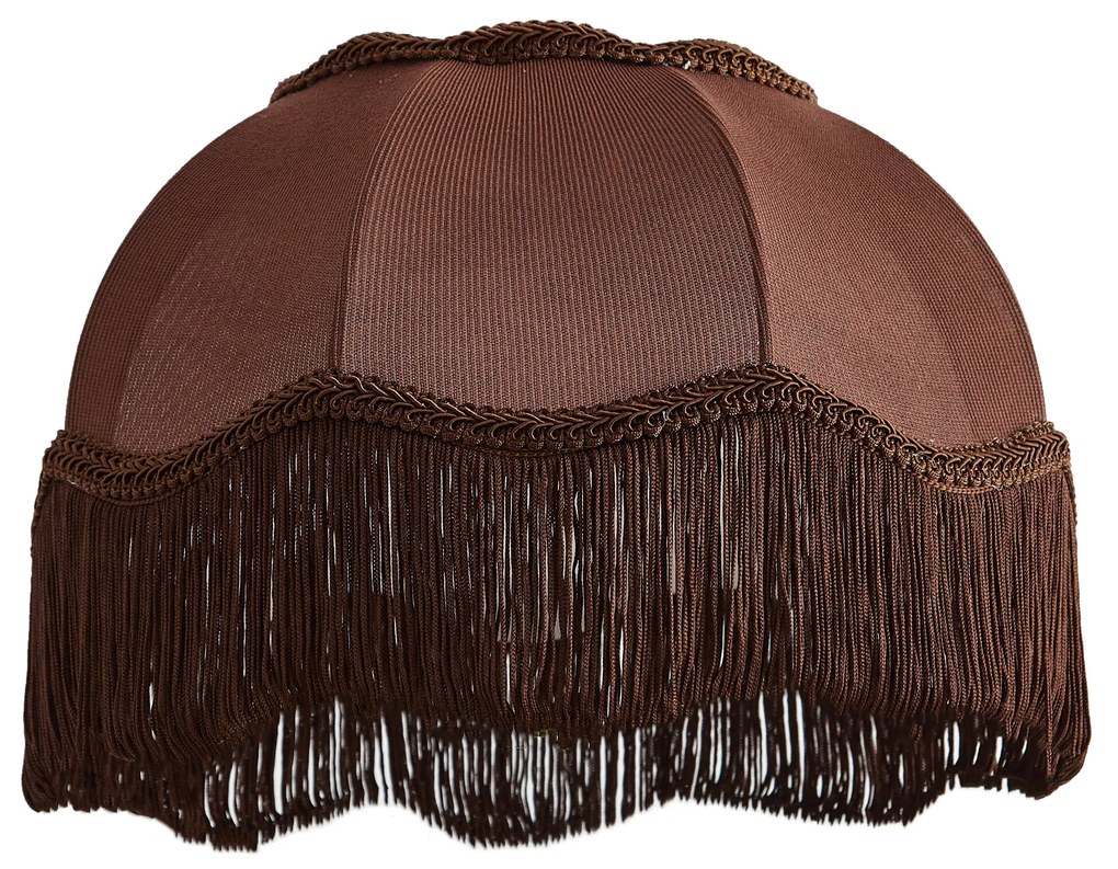 Paralume in tessuto marrone con interno bianco 31,5/15/14 - Heritage