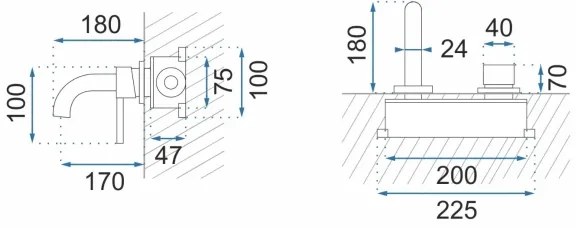 REA-B5332 - Miscelatore per lavabo ad incasso OWEN nero
