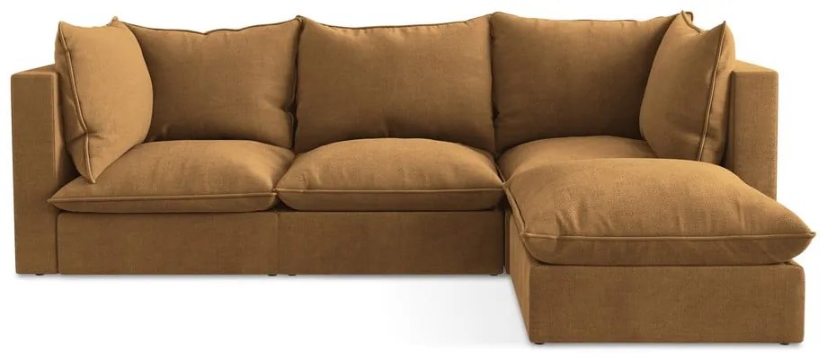 Divano angolare color terracotta (con penisola a destra/con chaise lounge) Manao – Makamii