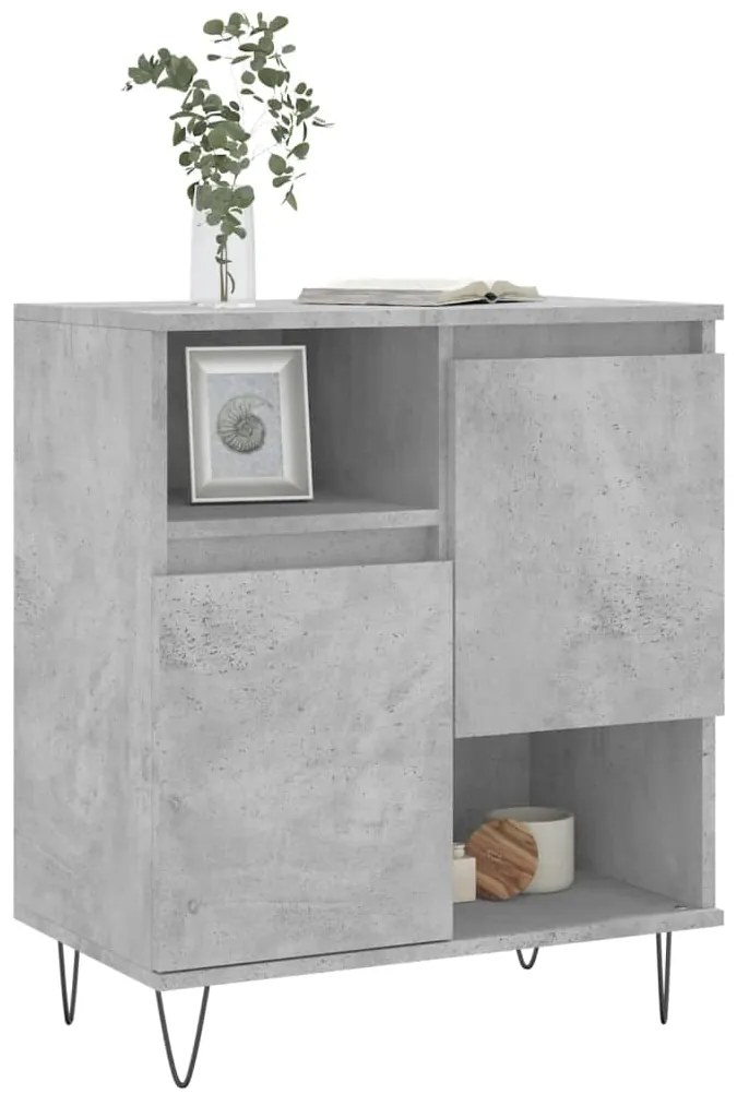 Credenza Grigio Cemento 60x35x70 cm in Legno Multistrato