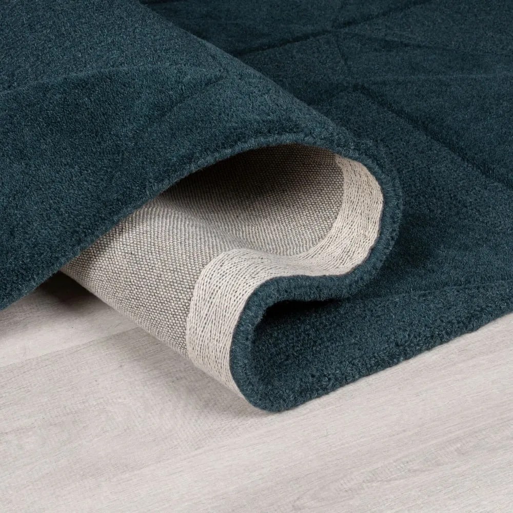 Tappeto rotondo color foglia di tè in lana tessuto a mano ø 160 cm Shard Teal – Flair Rugs