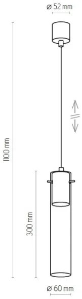Lampadario su filo LOOK GRAPHITE 1xGU10/10W/230V