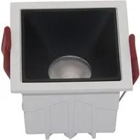 Faretto Da Incasso Moderno Alfa Alluminio Bianco Led 10W Diffusore Nero Dimm.