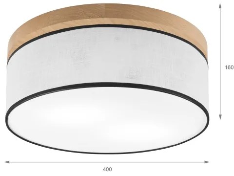 Brilagi - LED Plafoniera BELLADONNA 2xE27/15W/230V diametro 40 cm bianco/quercia