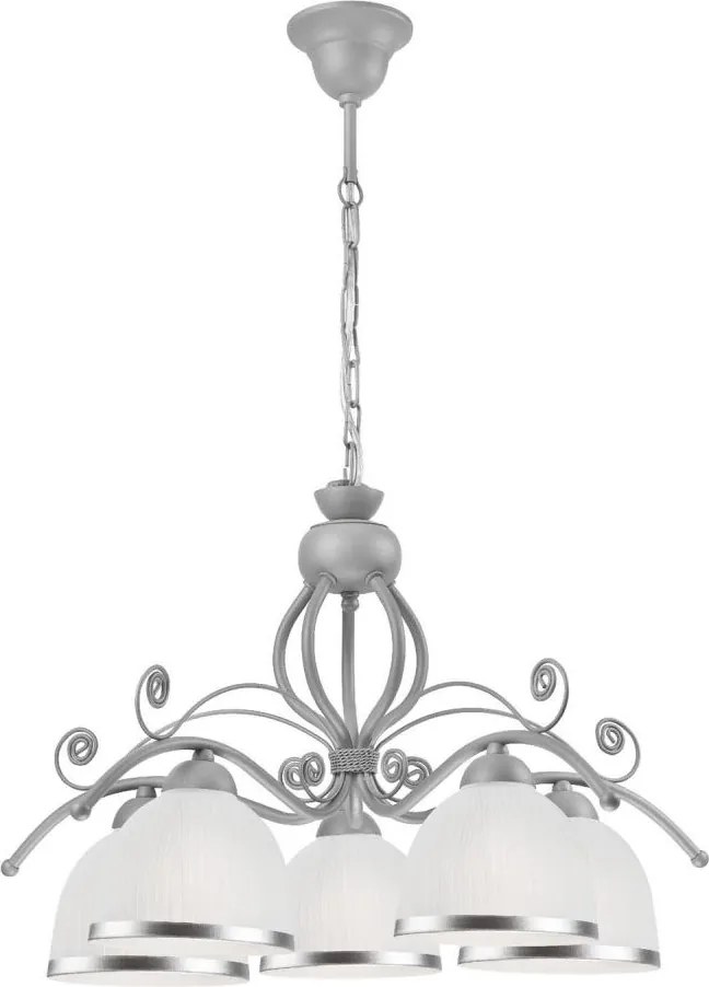 Lampadario a catena RETRO II 5xE27/60W/230V argento