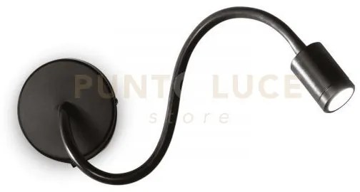 Focus applique a parete led 3000k 4w 310 lm nero flessibile e orien...