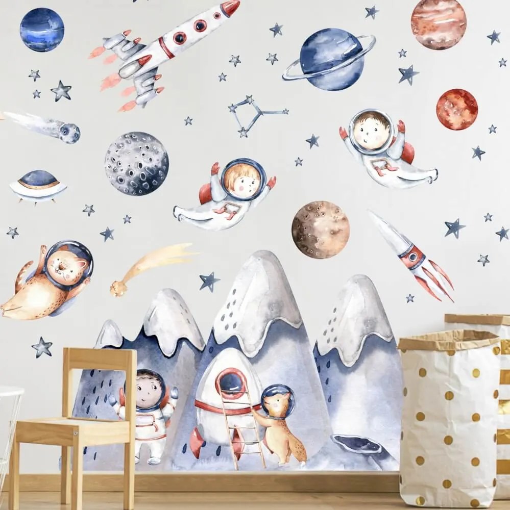Adesivi da parete - Piccoli astronauti | Inspio