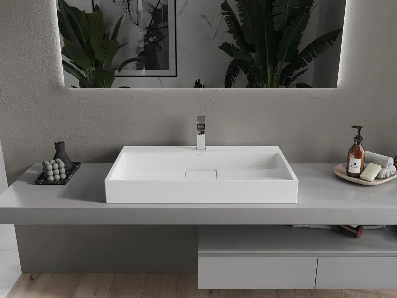Mexen Ava lavabo da appoggio in conglomerato 1/O 80 x 46 cm, bianco - 23018001