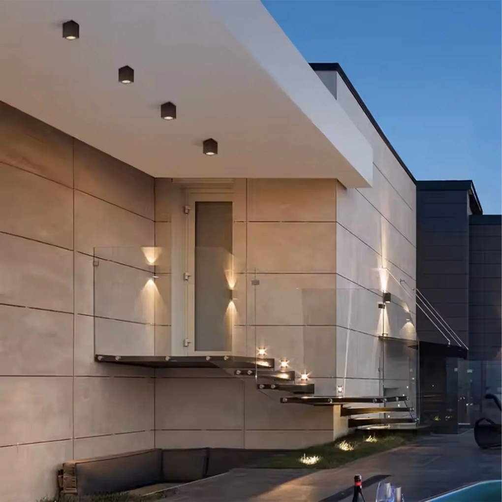 Faretto Esterno Moderno Kinsley Alluminio Nero 1 Luce Gu10 Ip54