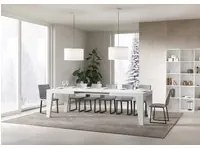 Tavolo da Pranzo Naxy 160x90 Allungabile fino a 420 cm in Nobilitato Colore: Bianco Frassinato