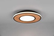 Plafoniera deacon led inserto legno naturale  dimmerabile con inter...