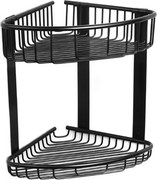 Kamalu - Portaspugna a griglia con doppio ripiano in acciaio inox finitura nera opaca | KA30N