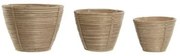 Set di vasi da fiori Home ESPRIT Rattan 25 x 25 x 20 cm