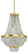 Lampadario Classico Caesar Metallo-Cristallo Oro 9 Luci G9 3W 3000K Luce Calda