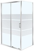Porta doccia scorrevole Zesk, L 118-122 cm x H 190 cm x SP 6 mm, profilo cromo, vetro serigrafato