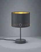 Hostel lampada da tavolo paralume tessuto nero interno oro h.33cm, ...