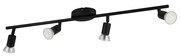 Spot Moderno Buzz Led In Acciaio Nero 4 Luci Gu10 2,8W Ip20