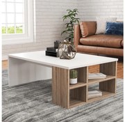 Tavolino DEFNE 34x90 cm bianco/marrone