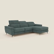 Estro Divano estraibile con chaise-longue e poggiatesta reclinabili in tessuto impermeabile T14 verde