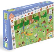 Puzzle di osservazione con poster - Parco giochi per animali - 35 pezzi