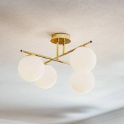 Plafoniera soffitto Aurora Domiluce, dimmerabile, Ottone / Oro, Soggiorno / Sala da pranzo, Metallo, Plafoniera