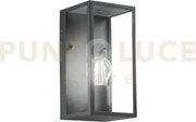 Applique mirage antracite 1 luce attacco e27 ip44 13x13x23cm in met...
