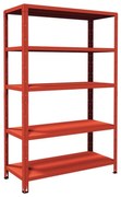 Scaffale in kit 5 ripiani Crosser L 120 x P 50 x H 188 cm rosso, portata per ripiano 200 kg