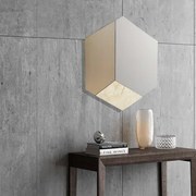 Specchio moderno 70x80 cm effetto marmo avorio e vetro bronzo - JACOB