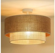 Duolla - Lampadario a plafone YUTE BOHO 1xE27/15W/230V diametro 45 cm marrone/color crema