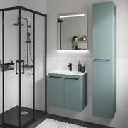 Mobile da bagno sotto lavabo SENSEA Remix verde laminato opaco L 60 x H 58 x P 33 cm 2 ante, lavabo non incluso