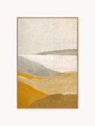 Quadro dipinto a mano con cornice in legno Yellow Field