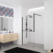 Box doccia walk-in Elidesign L 160 x H 200 cm, vetro 8 mm nero