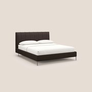 Calliope letto imbottito piedini alti completamente sfoderabile in tessuto smacchiabile T17 marrone